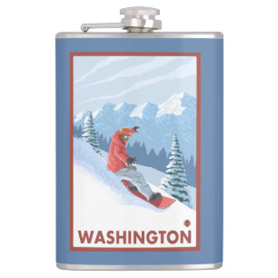Snowboarder-Szene - Washington Flachmann