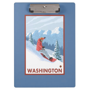 Snowboarder-Szene - Washington Klemmbrett
