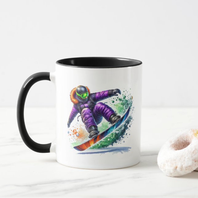 Snowboarder  tasse (Mit Donut)