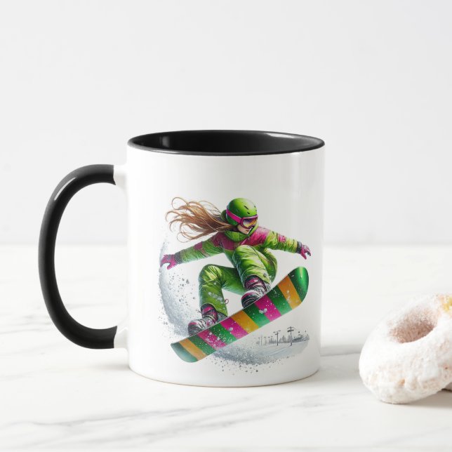 Snowboarder  tasse (Mit Donut)