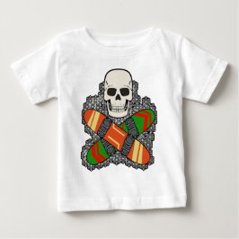 Snowboarder-Totenkopf-Jolly-Roger-Piratflaggen-Des Baby T-shirt