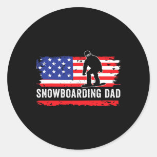 Snowboarder Vater Snowboarder Sportart Runder Aufkleber