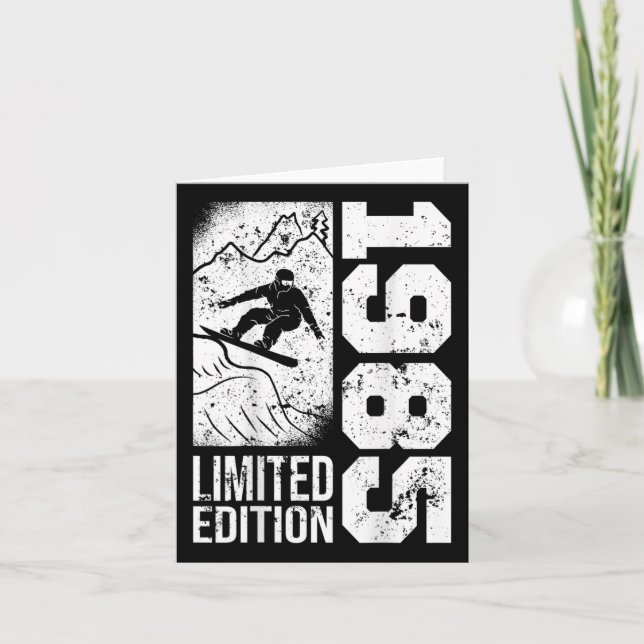 Snowboarder Vintag 1985 Geburtstag Snowboarden Sno Karte (Vorderseite)