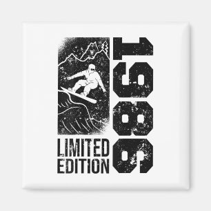 Snowboarder Vintag 1986 Geburtstag Snowboarden Sno Magnet
