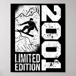 Snowboarder Vintag 2001 Geburtstag Snowboarden Sno Poster