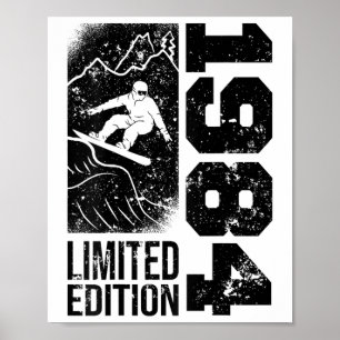 Snowboarder Vintage 1984 Geburtstag Snowboarding S Poster