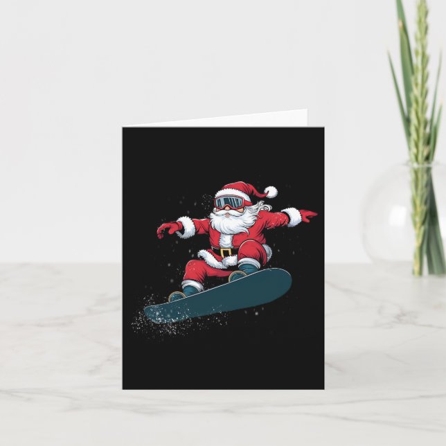 Snowboarder Weihnachten Weihnachten Weihnachtsmann Karte (Vorderseite)