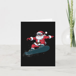 Snowboarder Weihnachten Weihnachten Weihnachtsmann Karte