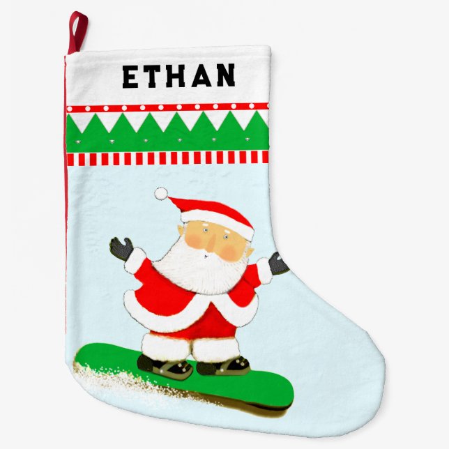 Snowboarder-Weihnachtsgeschenk Großer Weihnachtsstrumpf (Vorderseite)