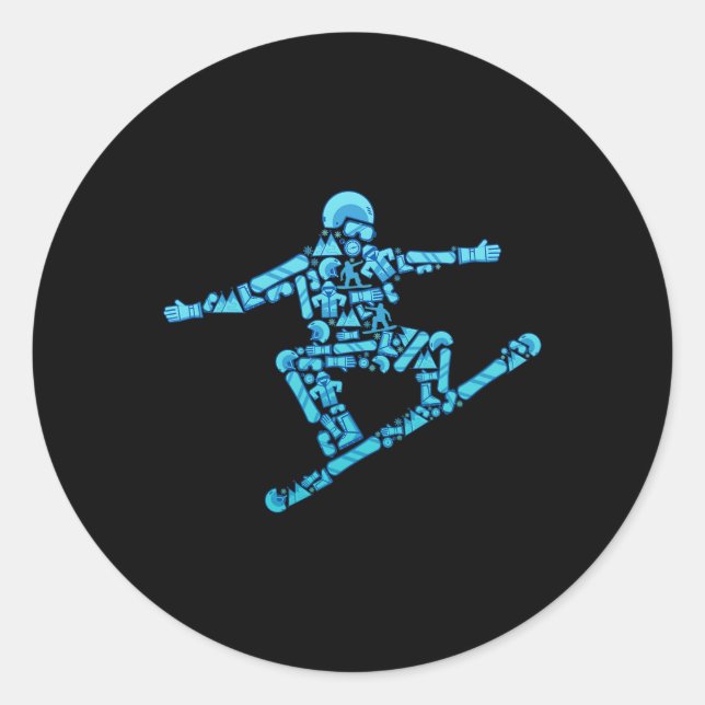 Snowboarder - Wintersports Snowboard Snowboarden Runder Aufkleber (Vorderseite)