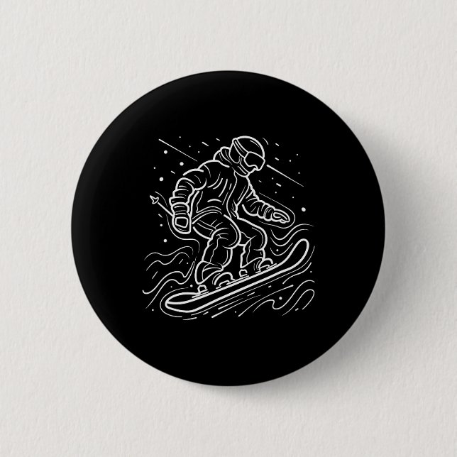 Snowboarder Zeichne Snowboard-Unterricht Button (Vorderseite)