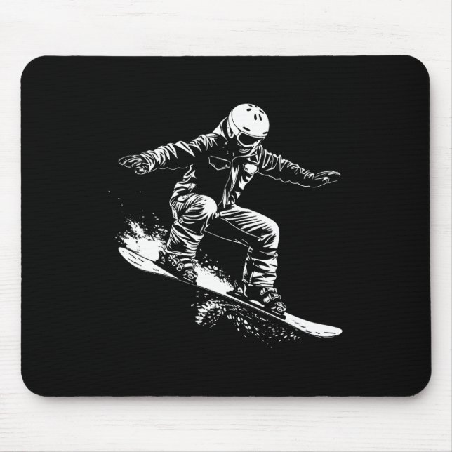 Snowboarder Zeichnend Snowboarder-Piste 1 Mousepad (Vorne)