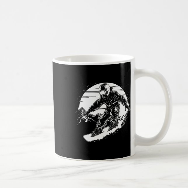 Snowboarder Zeichnend Snowboarder-Piste 2 Kaffeetasse (Rechts)