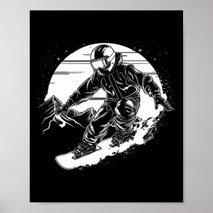 Snowboarder Zeichnend Snowboarder-Piste 2 Poster