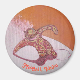 Snowboarder zerkleinert etwas Schaum Magnet