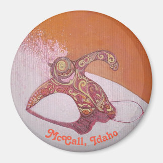 Snowboarder zerkleinert etwas Schaum Magnet