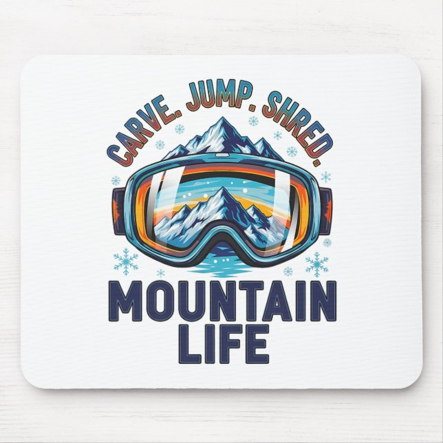 Snowboardfahren Cooler Snowboarder Bergab Freeride Mousepad (Vorne)