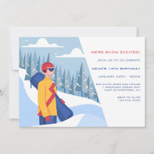 Snowboardfahrer Einladung