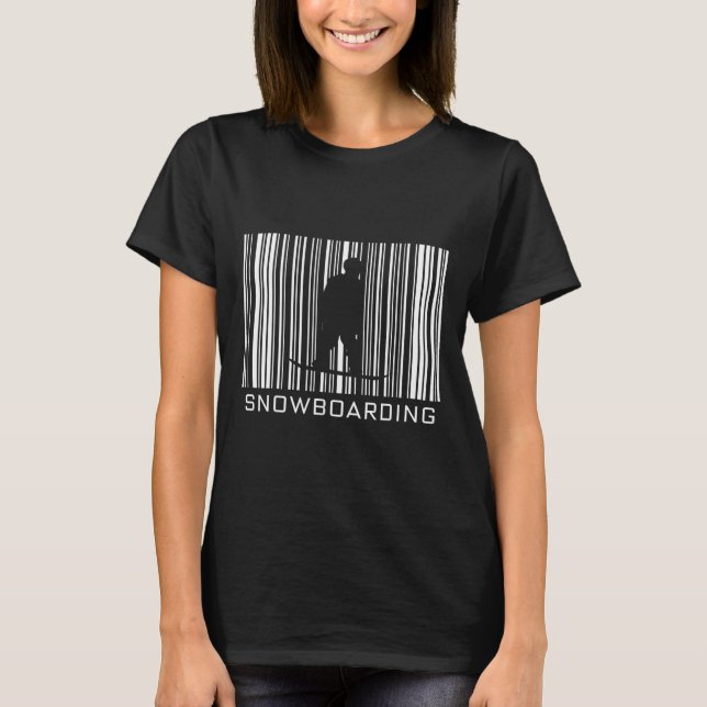 Snowboarding Barcode Hob T-Shirt (Vorderseite)