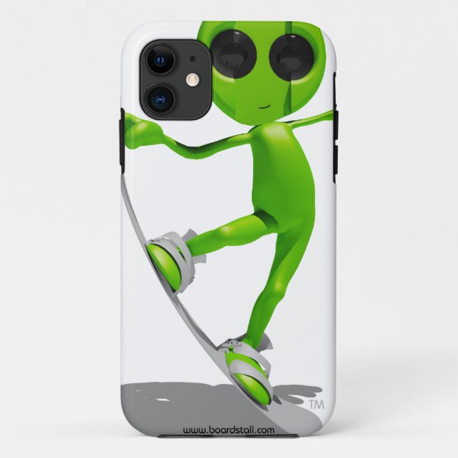 Snowboarding-grüner alien iPhone 5 Kasten Case-Mate iPhone Hülle (Rückseite)