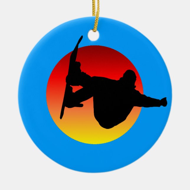 Snowboarding Keramik Ornament (Vorne)