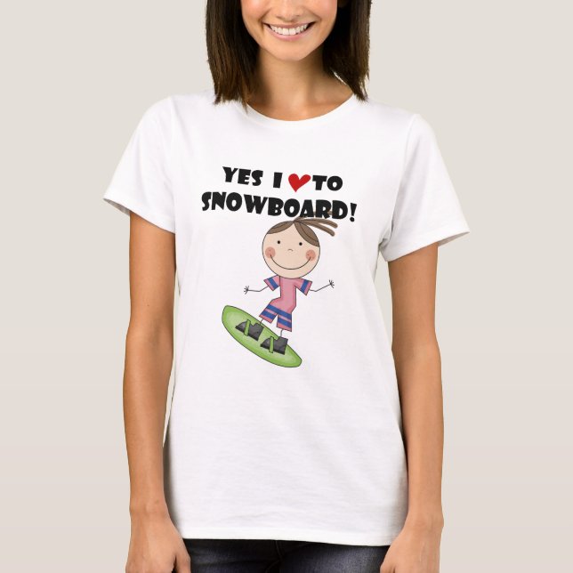 Snowboarding-Mädchen-T-Shirts und Geschenke T-Shirt (Vorderseite)