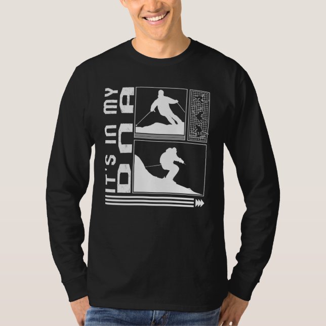 Snowboarding My DNA Skiing Skier Winter Snowboard  T-Shirt (Vorderseite)