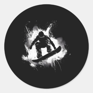 Snowboarding Nose Grab Trick Runder Aufkleber