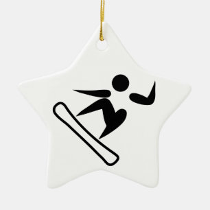 Snowboarding Pictograph Keramik Ornament