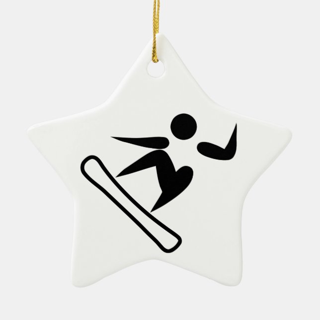 Snowboarding Pictograph Keramik Ornament (Vorne)