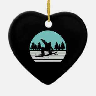 Snowboarding Retro Vintag Keramik Ornament