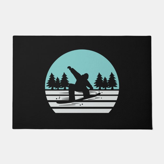 Snowboarding Retro Vintage Fußmatte (Vorderseite)