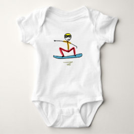Snowboarding Stickman Baby Strampler