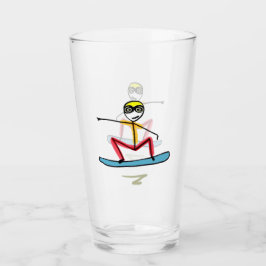 Snowboarding Stickman Glas