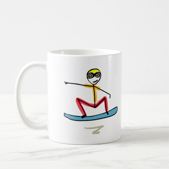 Snowboarding Stickman Kaffeetasse (Links)