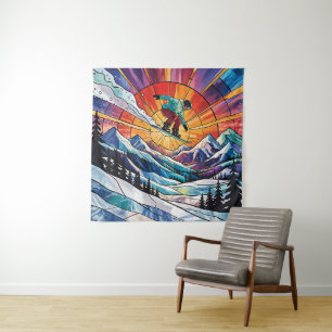 Snowboarding Tapestry Wandteppich