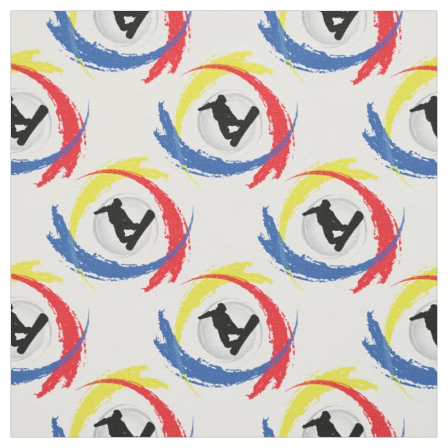 Snowboarding-Tricolor Emblem Stoff (Muster)