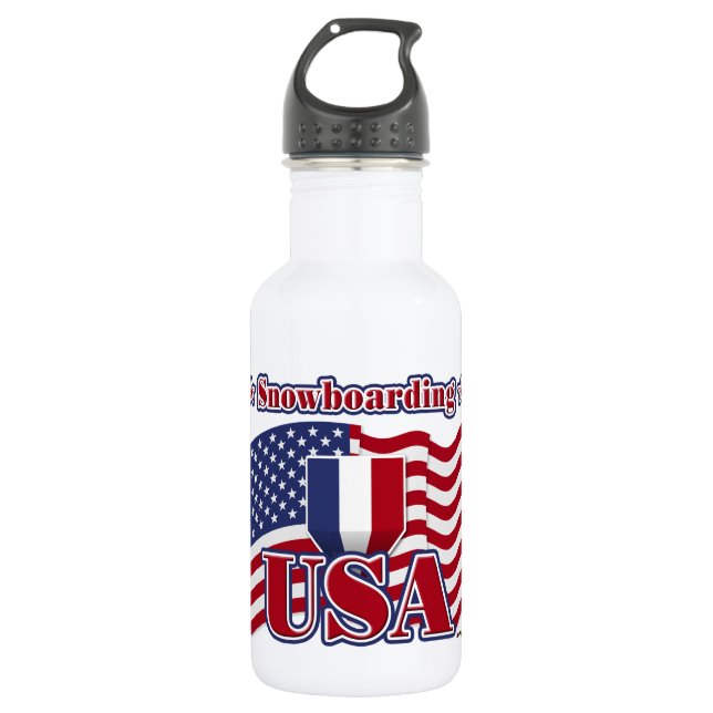 Snowboarding USA Trinkflasche (Vorderseite)
