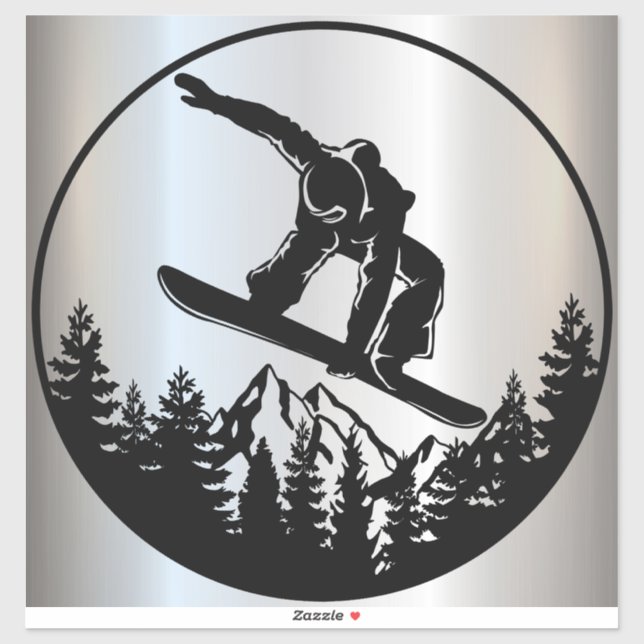 Snowboarding Vinyl Sticker (Blatt)