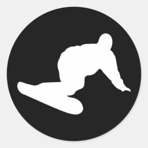 Snowboardingikone Runder Aufkleber