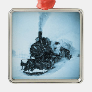 Snowbound Lokomotive Silbernes Ornament