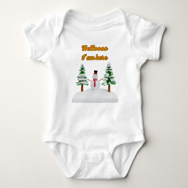 Snowboy Baby Jersey Bodysuit Strampler (Vorderseite)