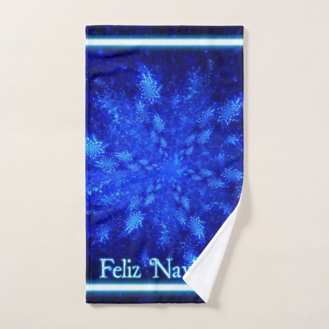 Snowburst fractal - Feliz Navidad (Serviette à main)