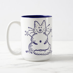 Snowcat Snowman-Tasse Zweifarbige Tasse