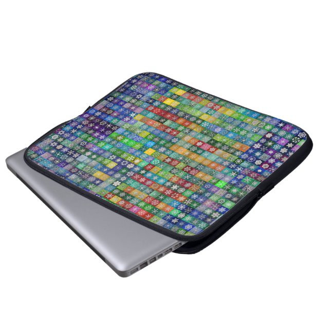 Snowcatcher Snowflakes Electronics Bag Laptopschutzhülle (Vorne Knopf)