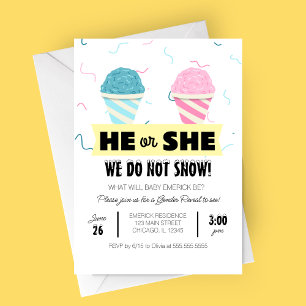 Snowcone Gender Reveal Party Einladung