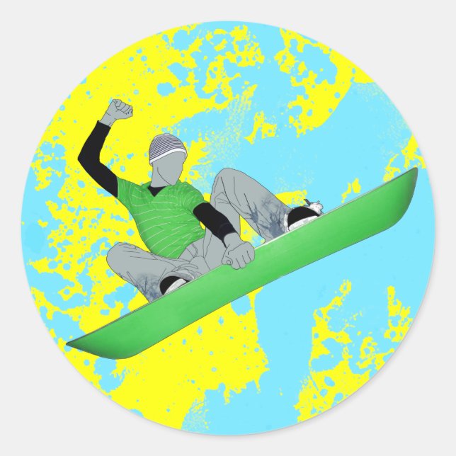 Snowcore. Runder Aufkleber (Vorderseite)