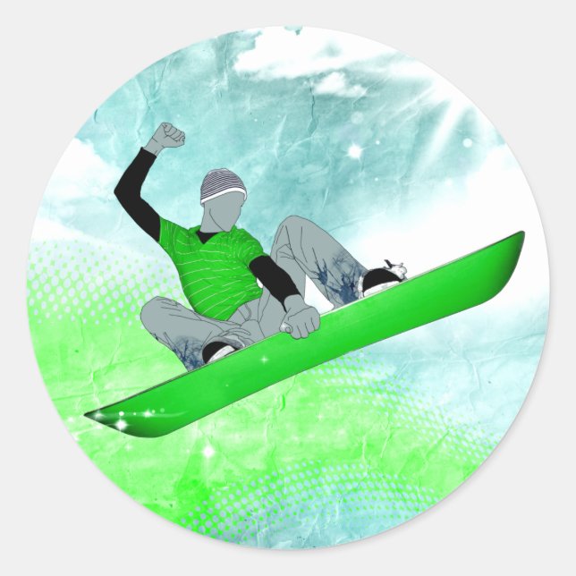 Snowcore. Runder Aufkleber (Vorderseite)