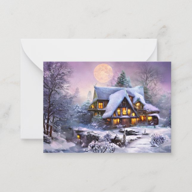 Snowcountry Zuhause Budget Mini Weihnachten Mitteilungskarte (Vorderseite)