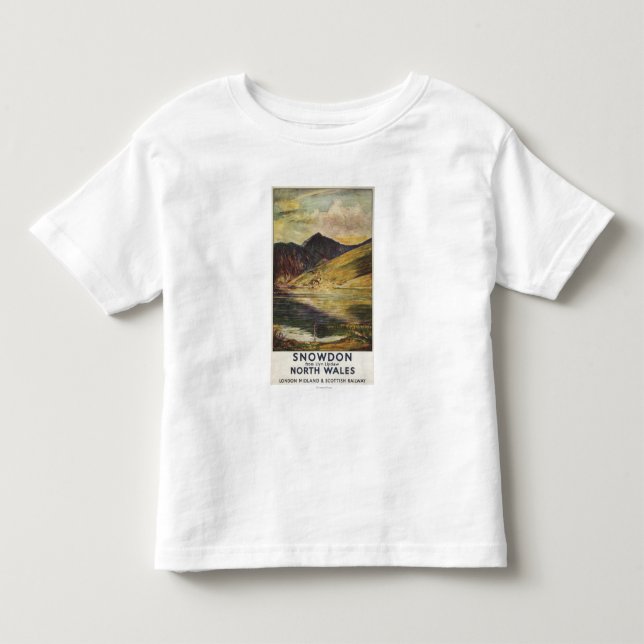 Snowdon Mountain View Eisenbahn-Plakat Kleinkind T-shirt (Vorderseite)